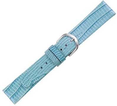 Minott | Uhrenarmband Kalbsleder hellblau Tejuprägung ohne Naht flach