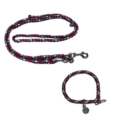 EQuest Halsband & Führleine Ultimo für Hunde im Set - Pink Lady, 30 cm