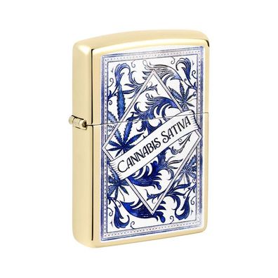 Zippo Benzin-Feuerzeug Champagne color Cannabis Sativa, unbefüllt 60007717