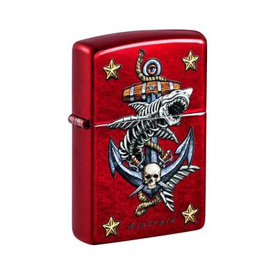 Zippo Benzin-Feuerzeug Candy Apple Red color Rick Rietveld Anchor, unbefüllt 60007707