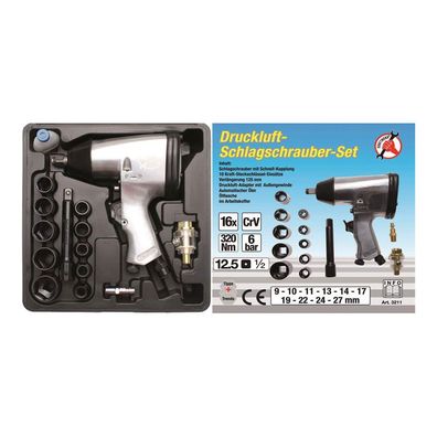 BGS-3211 I Druckluft-Schlagschrauber-Satz, 12,5 (1/2), 320 Nm, 16-tlg