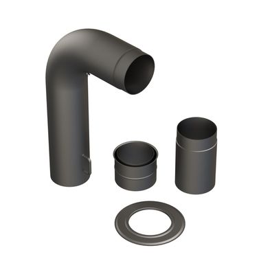 Thermia Rauchrohr-Set gezogen Grau Ø 150mm (700 * 450 mm)