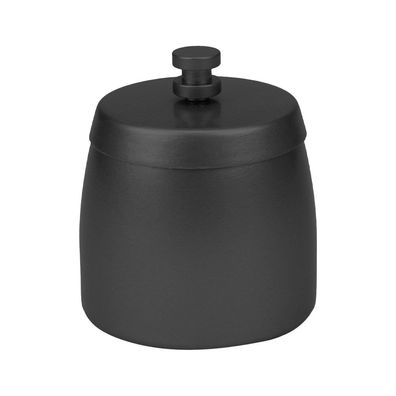 Windascher Metall rund mit Deckel schwarz, Ø 9cm