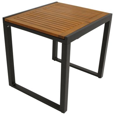 Balkon-Ausziehtisch 80/120x70cm Alu + Akazie, Kufengestell