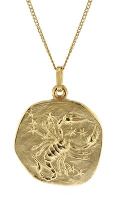 trendor Schmuck Skorpion Sternzeichen Ø 20 mm mit 333/8K Goldkette für Herren 41960