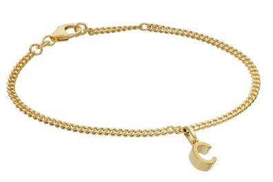 trendor Schmuck Mädchen-Armband mit Buchstabe C 925 Silber Vergoldet 21602-C