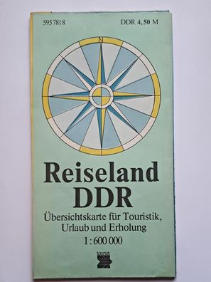 Übersichtskarte für Touristik, Urlaub und Erholung Reiseland DDR Maßstab 1:600 000
