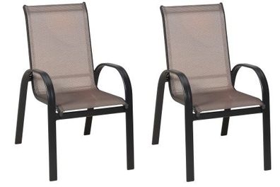 Amalfi Gartensessel, stapelbar, 2er Set, graphit/diamantbraun, Aluminium/Textil