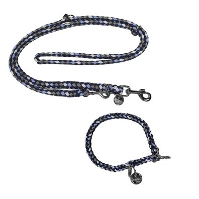 EQuest Halsband & Führleine Ultimo für Hunde im Set - Blue Boy, 50 cm