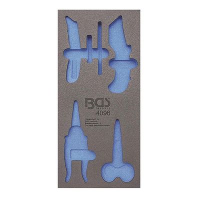 BGS-4096-1 1/3 Werkstattwageneinlage (408x189x32 mm), leer, für Messer und Scheren, 6
