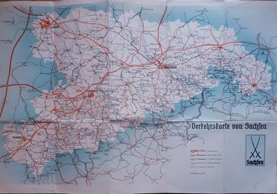 Verkehrskarte von Sachsen
