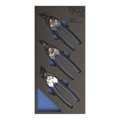 BGS-4125 1/3 Werkstattwageneinlage Mini-Karosserie-Blechscheren 3-tlg