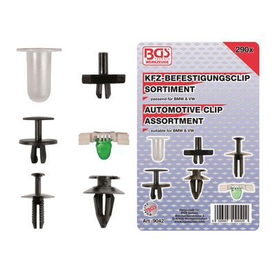 BGS-9042 KFZ-Befestigungsclip-Sortiment für BMW & VW, 290-tlg