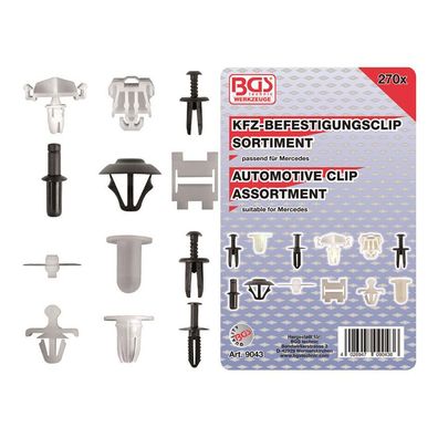 BGS-9043 KFZ-Befestigungsclip-Sortiment für Mercedes, 270-tlg