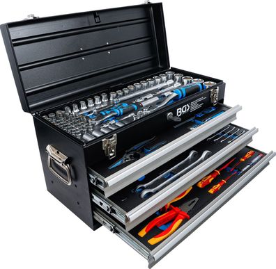 BGS-3350 Elektriker-Metall-Werkzeugkoffer 3 Schubladen mit 147 Werkzeugen