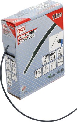 BGS-6846 Schrumpfschlauch-Box schwarz Ø 2,5 mm 10 m
