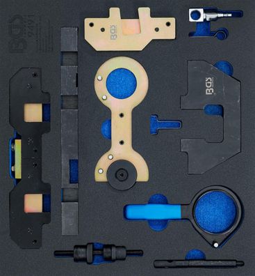 BGS-9491 Werkstattwageneinlage 2/3: Motor-Einstellwerkzeug-Satz für BMW M40, M44, M50