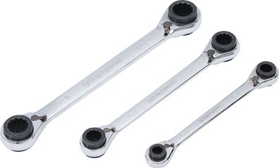 BGS-6837 Ratschen-Ringschlüssel-Satz 4-in-1 SW 8 x 9 - 18 x 19 mm