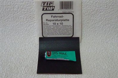 Fahrrad Reparaturplatte 10x10cm + 10g Vulkanisierflüssigkeit Schlauchreparatur