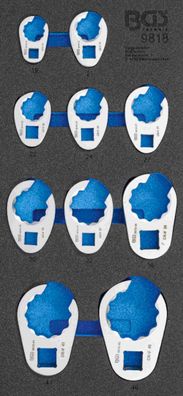 BGS-9818 Werkstattwageneinlage 1/3: Hahnenfußschlüssel-Satz 10 mm / 12,5 mm (1/2) / 2