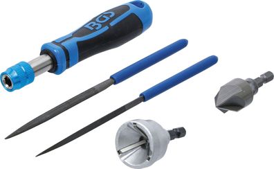 BGS-6773 Außen- / Innen-Entgrater und Feilen-Satz 5-tlg