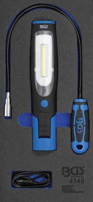 BGS-4146 Werkstattwageneinlage 1/3: Handlampe und Magnetheberlampe 3-tlg