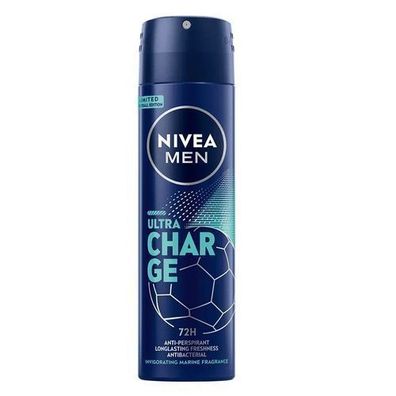 Nivea Men Ultra Charge Anti-Transpirant Spray, 150 ml - Intensive Frische und Sc