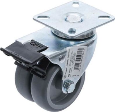 BGS-81948 Doppel-Lenkrolle mit Bremse Ø 75 mm