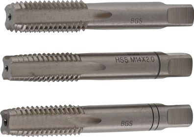 BGS-927 Gewindebohrer-Satz Vor-, Mittel- und Fertigschneider HSS-G M14 x 2,0 mm 3-tlg
