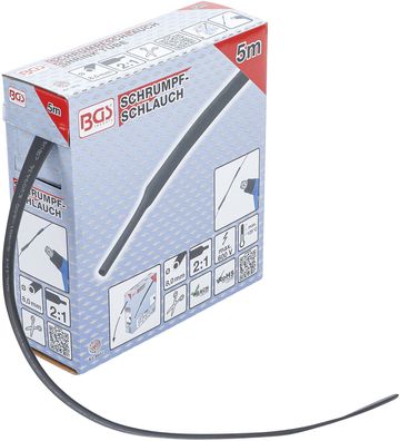 BGS-6852 Schrumpfschlauch-Box schwarz Ø 8 mm 5 m