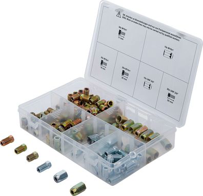 BGS-70341 Bremsleitungsverschraubungs- Überwurfmuttern & Schrauben Sortiment, 135-tlg