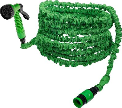 BGS-70904 Wasserschlauch, Textil, flexibel, mit Garten-Handbrause mit 7 Funktionen, 7