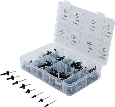 BGS-85224 Blindnieten-Sortiment, Aluminium, Ø 3,2 - 4,8 mm, 200-tlg