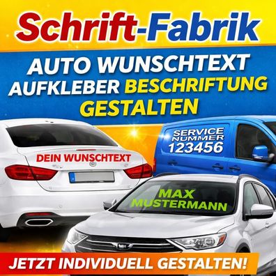 Für Auto Wunschtext Aufkleber Klebebuchstaben Beschriftung Klebefolie gestalten