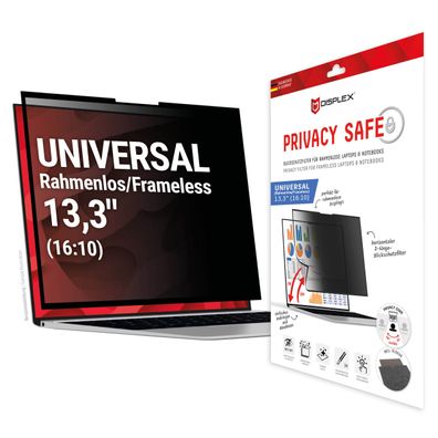 Displex Sichtschutz / Privacy Universal (randlos) 13,3Zoll, 16:10