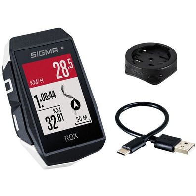 GPS Fahrradcomputer Sigma ROX 11.1 EVO GPS mit Standard Lenkerhalterung - Weiß