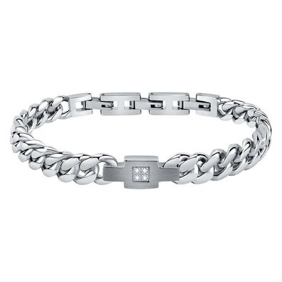 Massive steel bracelet with diamonds SAUK07 diamonds