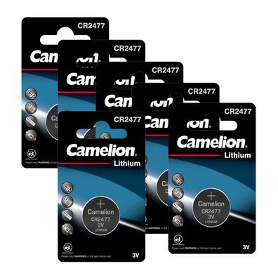 6x Camelion CR2477 3V Lithium Batterie Knopfzelle 3 Volt 950mAh Blister