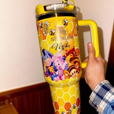 Gemini said Personalisierter Winnie Bär Stanley Becher 40oz/30oz Laser-Gravur Name