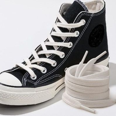 Baumwolle Schnürsenkel Laces Schnürband 4 Farben Flach 80cm - 180cm x 7mm Neu