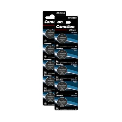 2x Camelion CR2450 CR 2450 3V Lithium Knopfzellen Batterien 5er Blister