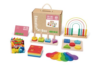 Montessori Educational Box, 25-36 Monate, 6-in-1, Lernspielzeug fér Kleinkinder ab 2