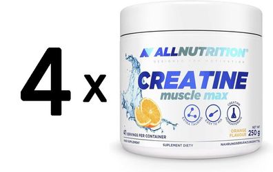 4 x Allnutrition Creatine Muscle Max, Orange - 250g
