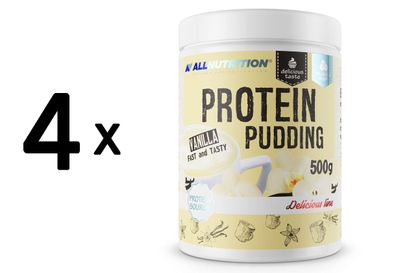 4 x Allnutrition Protein Pudding, Vanilla - 500g