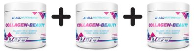3 x Allnutrition Collagen-Beauty, Strawberry - 158g