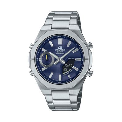 Casio Edifice Herren Uhr ECB-S10D-2AEF Bluetooth, Edelstahl, Blau, Quarz