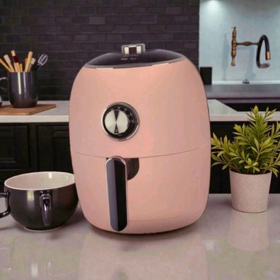 DMS® Retro Heißluftfritteuse HFR-35R 3,5L | 1400W Rosa