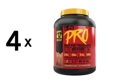 4 x Mutant Hardcore Whey (5lbs) Chocolate Milkshake