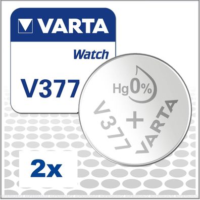 2x Varta V377 / SR626SW Watch Uhrenbatterien 376 SR66 V 377 Batterien Knopfzellen