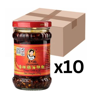 10er-Pack LAO GAN MA Crispy Chili in Öl 210g